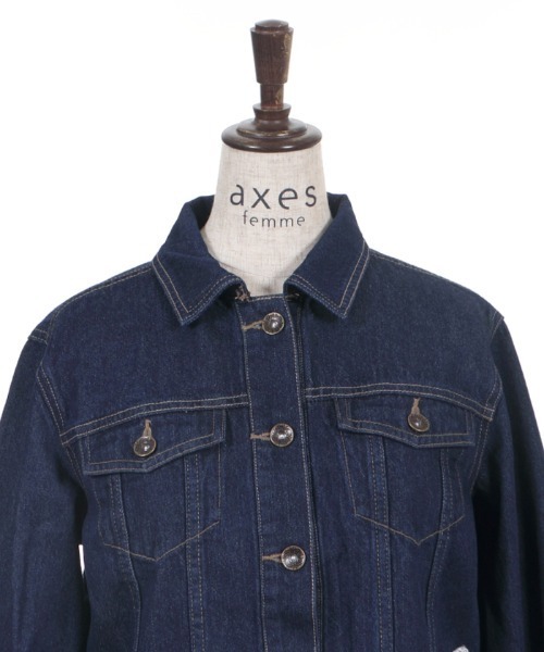axes femme(アクシーズファム)の「スカラレースGジャン(デニムジャケット・レディース・ワンウォッシュ/ブラック・MEDIUM)」の9枚目の写真