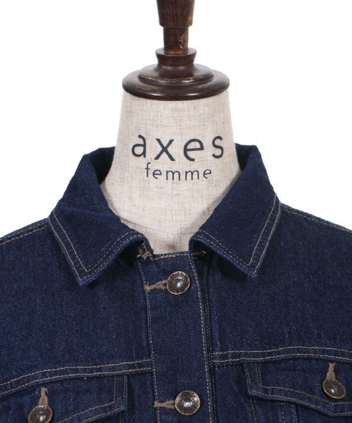 axes femme(アクシーズファム)の「スカラレースGジャン(デニムジャケット・レディース・ワンウォッシュ/ブラック・MEDIUM)」の7枚目の写真