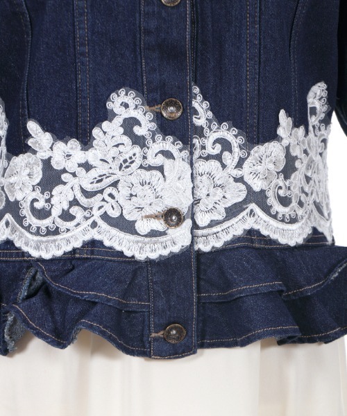 axes femme(アクシーズファム)の「スカラレースGジャン(デニムジャケット・レディース・ワンウォッシュ/ブラック・MEDIUM)」の15枚目の写真