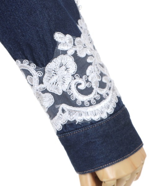 axes femme(アクシーズファム)の「スカラレースGジャン(デニムジャケット・レディース・ワンウォッシュ/ブラック・MEDIUM)」の21枚目の写真