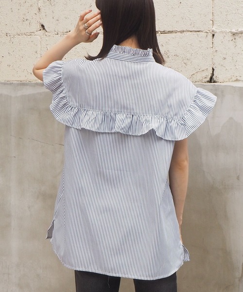 tiptop（ティップトップ）の「フリルフレンチスリーブブラウス（シャツ/ブラウス・レディース・ブラック/オフホワイト/イエロー/A/B/C/D・FREE）」の9枚目の写真