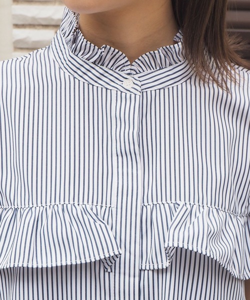 tiptop（ティップトップ）の「フリルフレンチスリーブブラウス（シャツ/ブラウス・レディース・ブラック/オフホワイト/イエロー/A/B/C/D・FREE）」の12枚目の写真