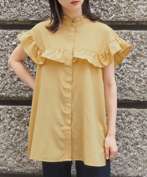 tiptop（ティップトップ）の「フリルフレンチスリーブブラウス（シャツ/ブラウス・レディース・ブラック/オフホワイト/イエロー/A/B/C/D・FREE）」の13枚目の写真