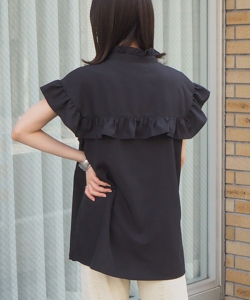 tiptop（ティップトップ）の「フリルフレンチスリーブブラウス（シャツ/ブラウス・レディース・ブラック/オフホワイト/イエロー/A/B/C/D・FREE）」の21枚目の写真