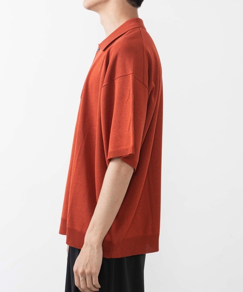WEGO（ウィゴー）の「WEGO/リネンライクニット半袖ポロ（ニット/セーター・メンズ・ダークオレンジ/ブラック・LARGE/MEDIUM）」の13枚目の写真