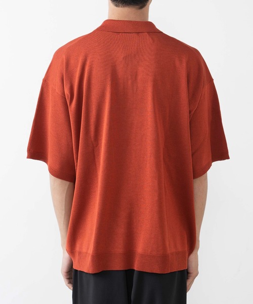 WEGO（ウィゴー）の「WEGO/リネンライクニット半袖ポロ（ニット/セーター・メンズ・ダークオレンジ/ブラック・LARGE/MEDIUM）」の11枚目の写真