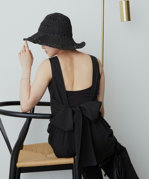 サロペット・オーバーオール・オールインワン eaphi BACK RIBBON LACE ROMPERS AIC.（エーアイシー）の「バックリボンサロペット（サロペット