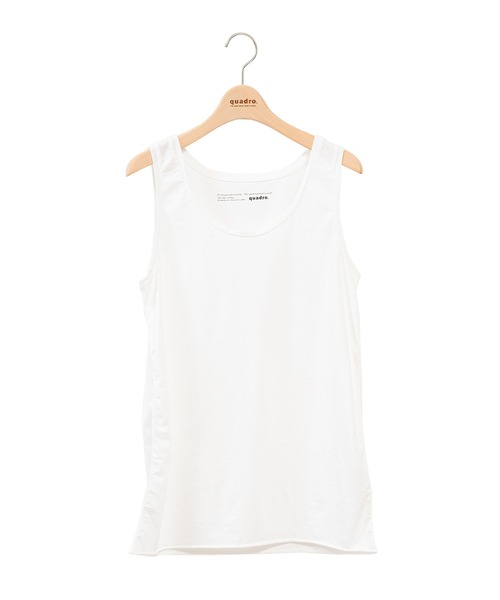 quadro(クオドロ)の「100/2ローズペトール天竺タンクトップ(Tシャツ/カットソー・レディース・オフホワイト/ベージュ/チャコール/ライトグレー/グリーン・FREE)」の2枚目の写真