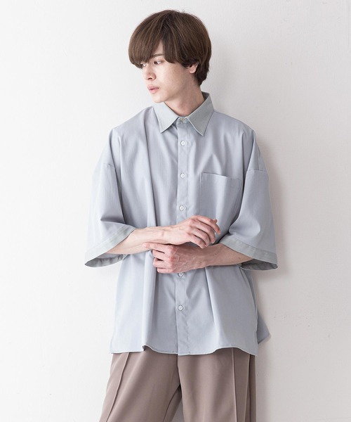 UNIIT(ユニット)の「【UNIIT】クレリックルーズビッグシルエットシャツ(シャツ/ブラウス・メンズ・ホワイト/ブラック/ベージュ/ブルー/グレー・LARGE/MEDIUM)」の1枚目の写真