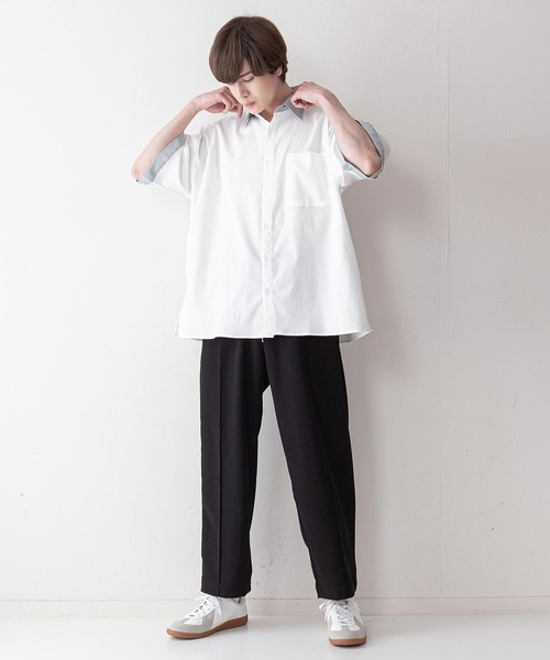UNIIT(ユニット)の「【UNIIT】クレリックルーズビッグシルエットシャツ(シャツ/ブラウス・メンズ・ホワイト/ブラック/ベージュ/ブルー/グレー・LARGE/MEDIUM)」の6枚目の写真