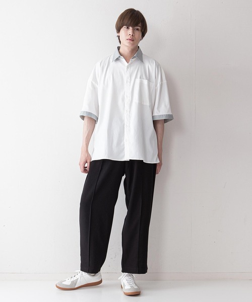 UNIIT(ユニット)の「【UNIIT】クレリックルーズビッグシルエットシャツ(シャツ/ブラウス・メンズ・ホワイト/ブラック/ベージュ/ブルー/グレー・LARGE/MEDIUM)」の8枚目の写真