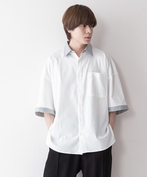 UNIIT(ユニット)の「【UNIIT】クレリックルーズビッグシルエットシャツ(シャツ/ブラウス・メンズ・ホワイト/ブラック/ベージュ/ブルー/グレー・LARGE/MEDIUM)」の10枚目の写真