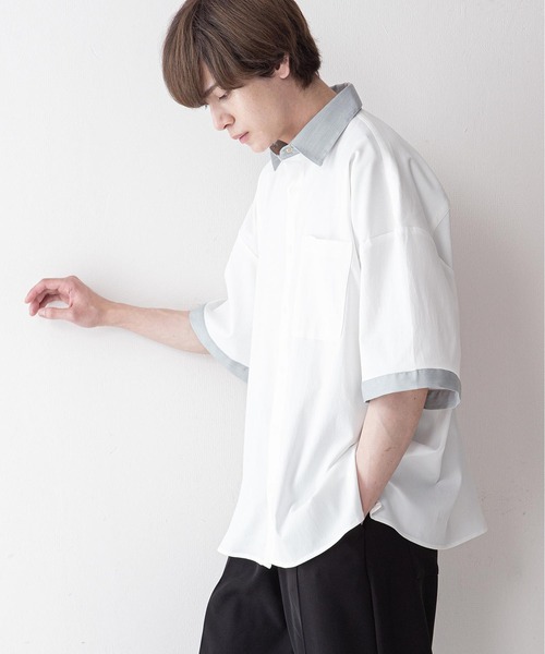 UNIIT(ユニット)の「【UNIIT】クレリックルーズビッグシルエットシャツ(シャツ/ブラウス・メンズ・ホワイト/ブラック/ベージュ/ブルー/グレー・LARGE/MEDIUM)」の11枚目の写真