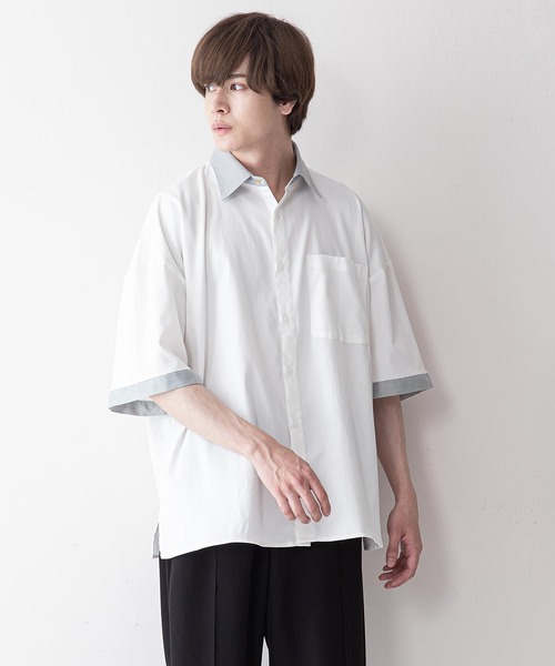 UNIIT(ユニット)の「【UNIIT】クレリックルーズビッグシルエットシャツ(シャツ/ブラウス・メンズ・ホワイト/ブラック/ベージュ/ブルー/グレー・LARGE/MEDIUM)」の12枚目の写真