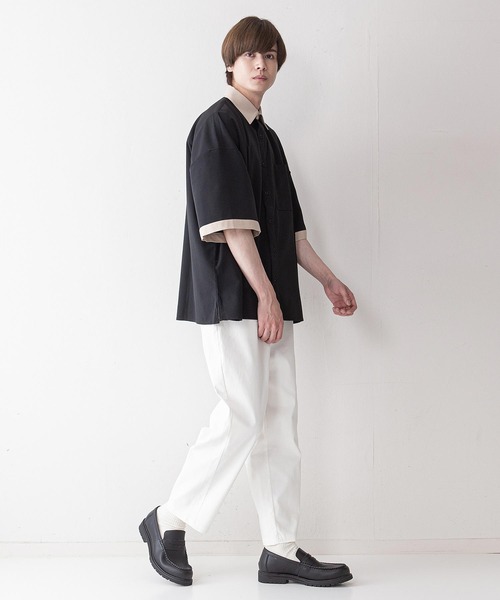UNIIT(ユニット)の「【UNIIT】クレリックルーズビッグシルエットシャツ(シャツ/ブラウス・メンズ・ホワイト/ブラック/ベージュ/ブルー/グレー・LARGE/MEDIUM)」の14枚目の写真