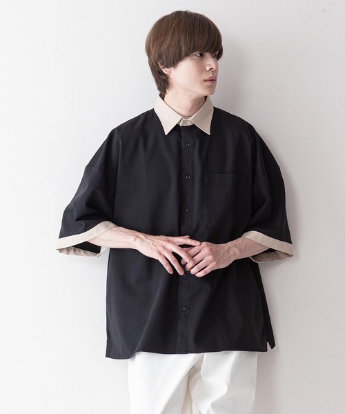 UNIIT(ユニット)の「【UNIIT】クレリックルーズビッグシルエットシャツ(シャツ/ブラウス・メンズ・ホワイト/ブラック/ベージュ/ブルー/グレー・LARGE/MEDIUM)」の18枚目の写真