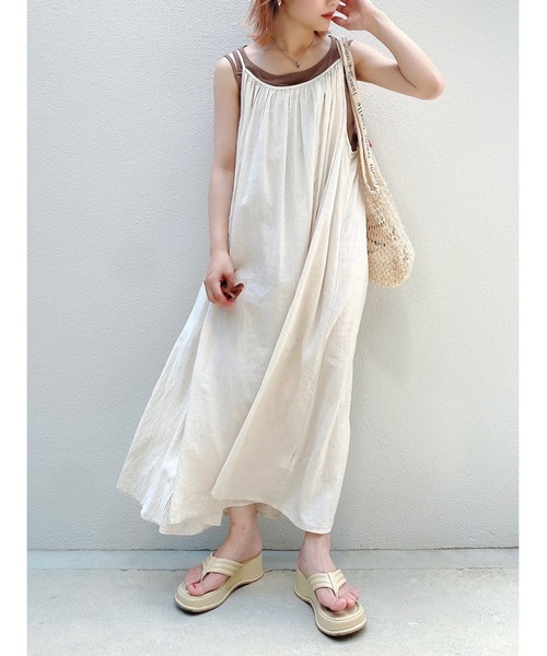 JUMELLE(ジュメロ)の「ワッシャーキャミワンピース(ワンピース・レディース・ピンク/アイボリー・FREE)」の2枚目の写真