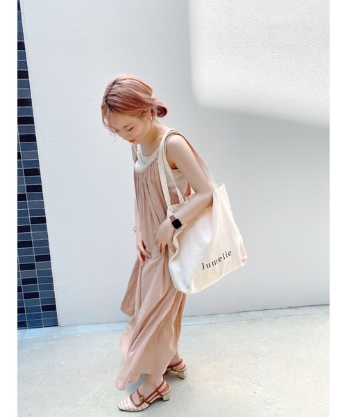 JUMELLE(ジュメロ)の「ワッシャーキャミワンピース(ワンピース・レディース・ピンク/アイボリー・FREE)」の5枚目の写真