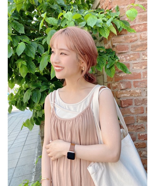 JUMELLE(ジュメロ)の「ワッシャーキャミワンピース(ワンピース・レディース・ピンク/アイボリー・FREE)」の10枚目の写真