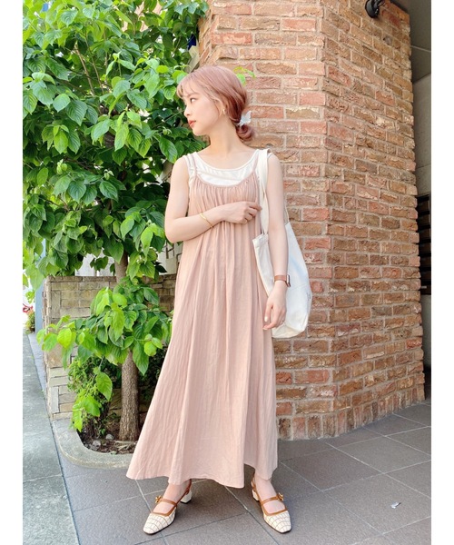 JUMELLE(ジュメロ)の「ワッシャーキャミワンピース(ワンピース・レディース・ピンク/アイボリー・FREE)」の12枚目の写真