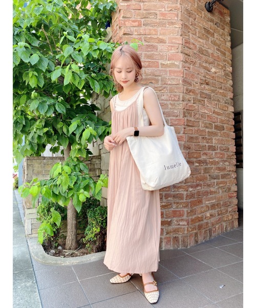 JUMELLE(ジュメロ)の「ワッシャーキャミワンピース(ワンピース・レディース・ピンク/アイボリー・FREE)」の13枚目の写真