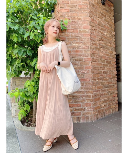 JUMELLE(ジュメロ)の「ワッシャーキャミワンピース(ワンピース・レディース・ピンク/アイボリー・FREE)」の14枚目の写真