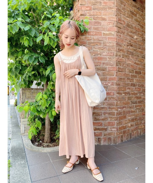 JUMELLE(ジュメロ)の「ワッシャーキャミワンピース(ワンピース・レディース・ピンク/アイボリー・FREE)」の16枚目の写真