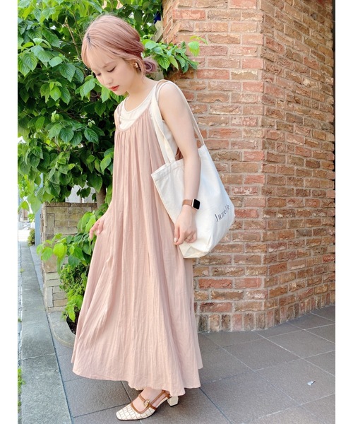 JUMELLE(ジュメロ)の「ワッシャーキャミワンピース(ワンピース・レディース・ピンク/アイボリー・FREE)」の17枚目の写真