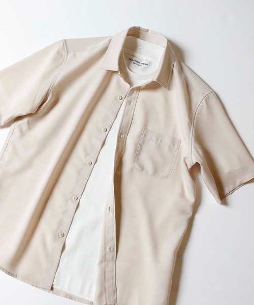 MEN'S BIGI（メンズビギ）の「メランジ調レギュラーカラー半袖シャツ（シャツ/ブラウス・メンズ・ホワイト/ベージュ/サックスブルー・01/02/03/04）」の3枚目の写真