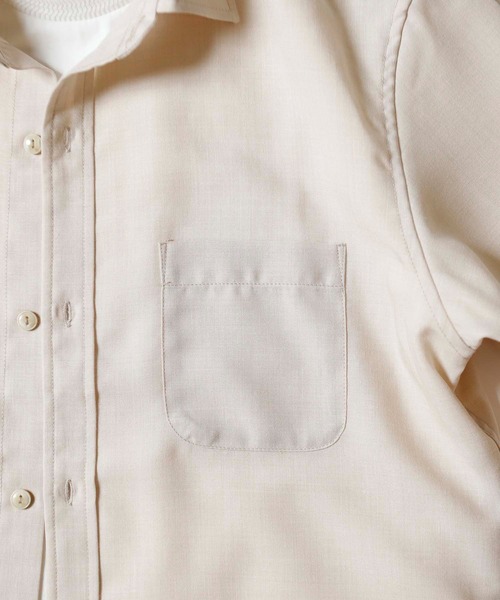 MEN'S BIGI（メンズビギ）の「メランジ調レギュラーカラー半袖シャツ（シャツ/ブラウス・メンズ・ホワイト/ベージュ/サックスブルー・01/02/03/04）」の14枚目の写真