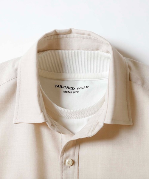 MEN'S BIGI（メンズビギ）の「メランジ調レギュラーカラー半袖シャツ（シャツ/ブラウス・メンズ・ホワイト/ベージュ/サックスブルー・01/02/03/04）」の18枚目の写真