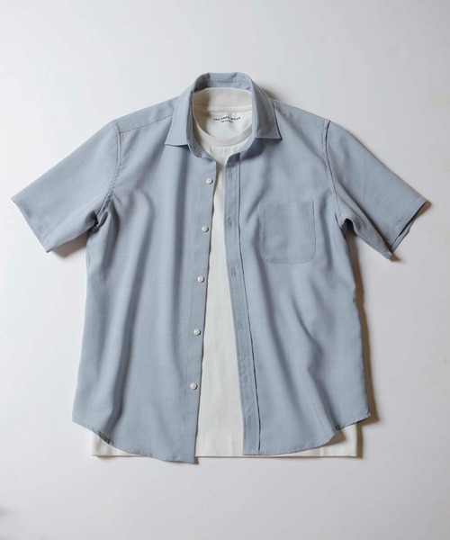 MEN'S BIGI（メンズビギ）の「メランジ調レギュラーカラー半袖シャツ（シャツ/ブラウス・メンズ・ホワイト/ベージュ/サックスブルー・01/02/03/04）」の21枚目の写真