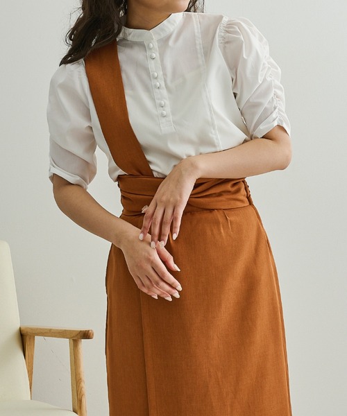 Ambre Neige(アンブルネージュ)の「スタンドカラーシャーリングブラウス/【WEB/EC限定商品】(シャツ/ブラウス・レディース・オフホワイト/クリーム/モカ・FREE)」の17枚目の写真