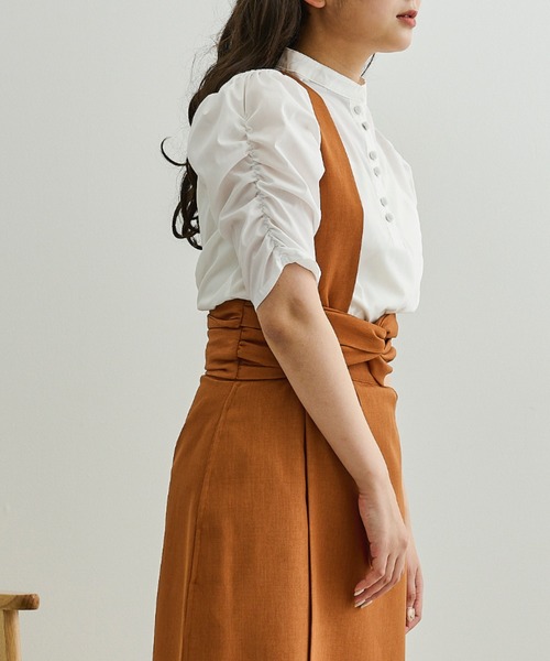 Ambre Neige(アンブルネージュ)の「スタンドカラーシャーリングブラウス/【WEB/EC限定商品】(シャツ/ブラウス・レディース・オフホワイト/クリーム/モカ・FREE)」の18枚目の写真