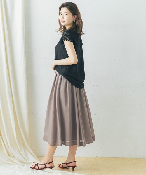 URBAN RESEARCH ROSSO WOMEN（アーバンリサーチ　ロッソ）の「ギャザーミディスカート（スカート・レディース・モカ/ラベンダー/グリーン系その他・FREE）」の21枚目の写真