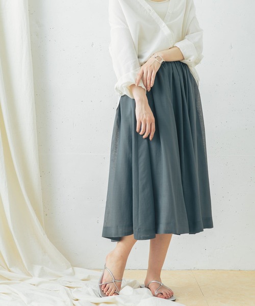 URBAN RESEARCH ROSSO WOMEN（アーバンリサーチ　ロッソ）の「ギャザーミディスカート（スカート・レディース・モカ/ラベンダー/グリーン系その他・FREE）」の19枚目の写真