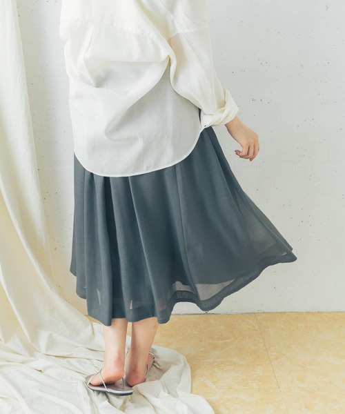 URBAN RESEARCH ROSSO WOMEN（アーバンリサーチ　ロッソ）の「ギャザーミディスカート（スカート・レディース・モカ/ラベンダー/グリーン系その他・FREE）」の18枚目の写真