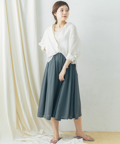 URBAN RESEARCH ROSSO WOMEN（アーバンリサーチ　ロッソ）の「ギャザーミディスカート（スカート・レディース・モカ/ラベンダー/グリーン系その他・FREE）」の17枚目の写真