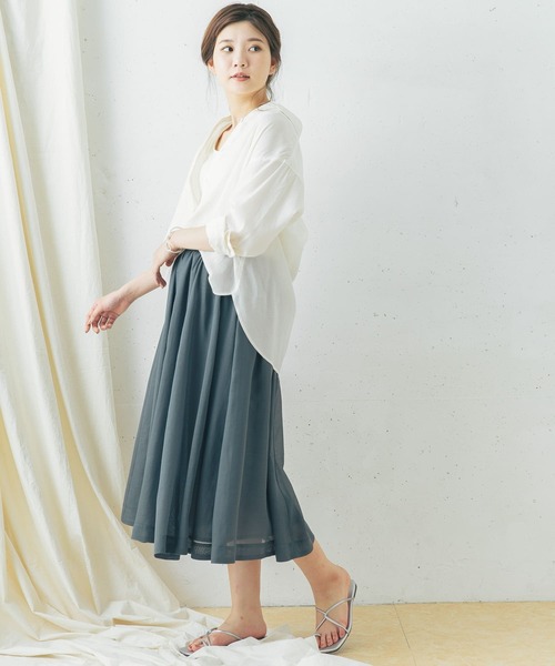 URBAN RESEARCH ROSSO WOMEN（アーバンリサーチ　ロッソ）の「ギャザーミディスカート（スカート・レディース・モカ/ラベンダー/グリーン系その他・FREE）」の16枚目の写真