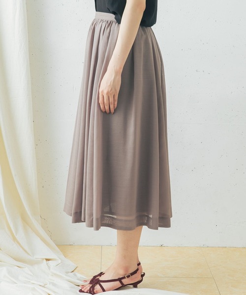 URBAN RESEARCH ROSSO WOMEN（アーバンリサーチ　ロッソ）の「ギャザーミディスカート（スカート・レディース・モカ/ラベンダー/グリーン系その他・FREE）」の6枚目の写真