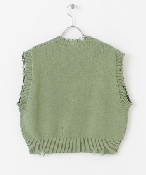 ITEMS URBANRESEARCH（アイテムズ アーバンリサーチ）の「ダメージニットベスト（ベスト・レディース・ライトカーキ/チャコールグレー/ベージュ・FREE）」の16枚目の写真