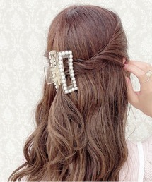 apres jour | 【apres jour×ARIAZ】スクエアパールクリップ(バレッタ/ヘアクリップ)
