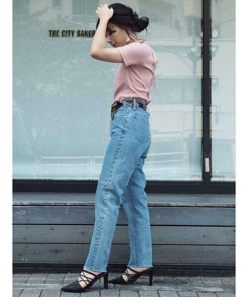 EVRIS（エヴリス）の「ブロッキングストレートデニムパンツ（デニムパンツ・レディース・ライトブルー/ブラック/ベージュ・SMALL/MEDIUM）」の17枚目の写真