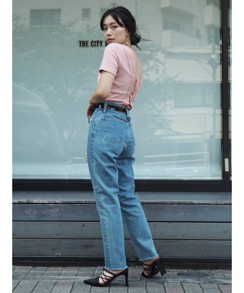 EVRIS（エヴリス）の「ブロッキングストレートデニムパンツ（デニムパンツ・レディース・ライトブルー/ブラック/ベージュ・SMALL/MEDIUM）」の18枚目の写真