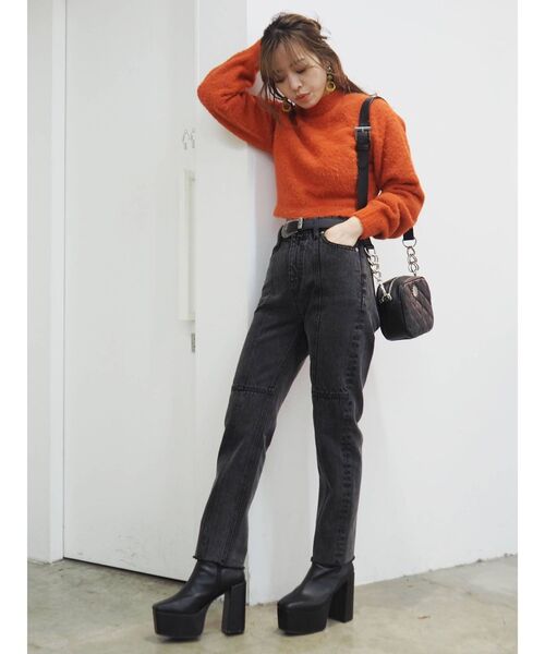 EVRIS（エヴリス）の「ブロッキングストレートデニムパンツ（デニムパンツ・レディース・ライトブルー/ブラック/ベージュ・SMALL/MEDIUM）」の15枚目の写真