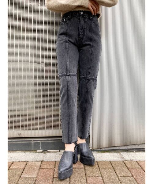 EVRIS（エヴリス）の「ブロッキングストレートデニムパンツ（デニムパンツ・レディース・ライトブルー/ブラック/ベージュ・SMALL/MEDIUM）」の16枚目の写真