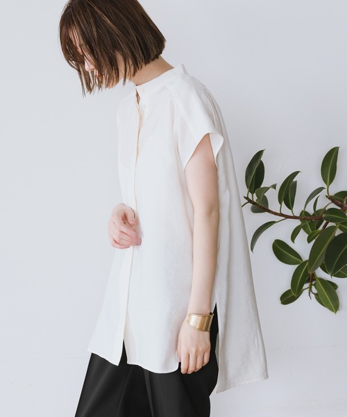 A part by(アパートバイ)の「MoPoハイネックフレンチスリーブシャツ 954868(Tシャツ/カットソー・レディース・ブラック/オフホワイト/グリーン系その他5・FREE)」の7枚目の写真