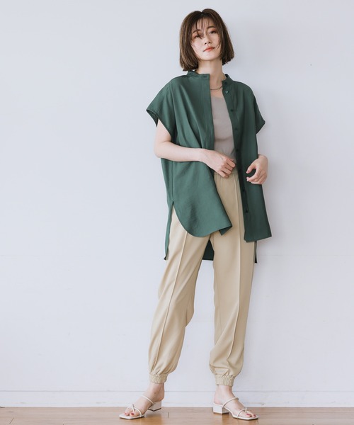 A part by(アパートバイ)の「MoPoハイネックフレンチスリーブシャツ 954868(Tシャツ/カットソー・レディース・ブラック/オフホワイト/グリーン系その他5・FREE)」の5枚目の写真