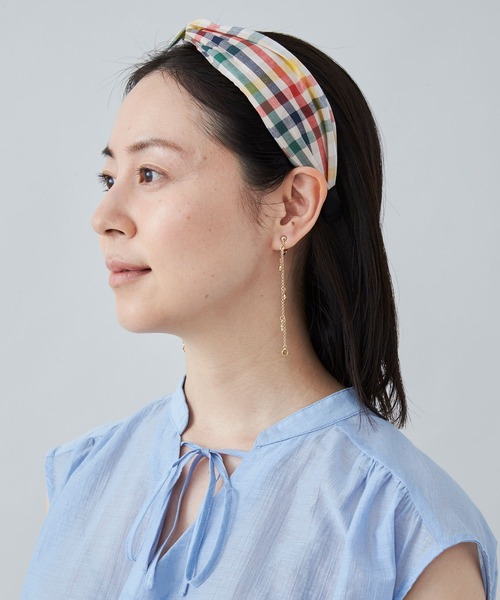 Arnold Palmer（アーノルドパーマー）の「ハウスチェック カチューシャ（カチューシャ・レディース・ベージュ/ネイビー・ﾌﾘ-）」の5枚目の写真