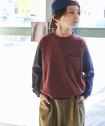 【PAIRMANON STREET】無地配色胸ポケット長袖ロンT